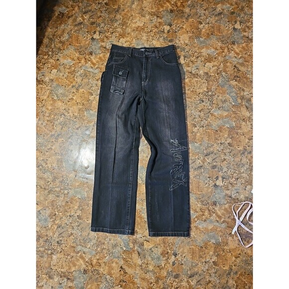 Vintage Y2K Avirex Jeans Baggy‎ Dark Wash Southpole Vibe 30x30.5 Wide Leg (A254) - Picture 9 of 10